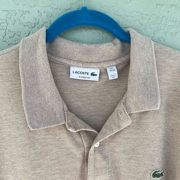Lacoste Men's Classic Fit Polo Shirt Beige 4XL Short Sleeve Casual - Picture 5 of 10